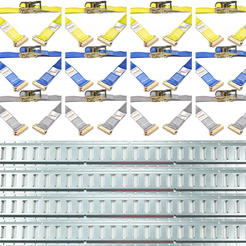 4 Pack 5FT Γαλβανισμένες ράγες Ιμάντες καστάνιας E Κιτ τροχιάς